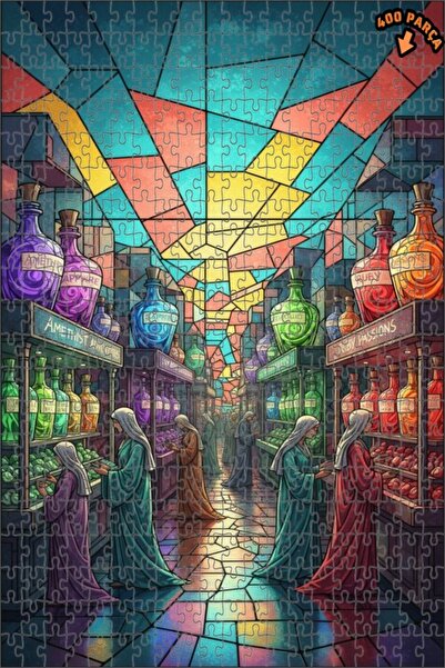 Teona Ahşap متجر الإكسير السحري - لغز خشبي مؤطر بطبقتين 400 قطعة 35x35