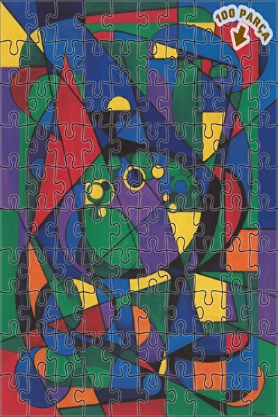 Teona Ahşap لغز خشبي ذو طبقتين بإطار من الخشب ذو مظهر تجريدي هندسي وفن حديث 1...