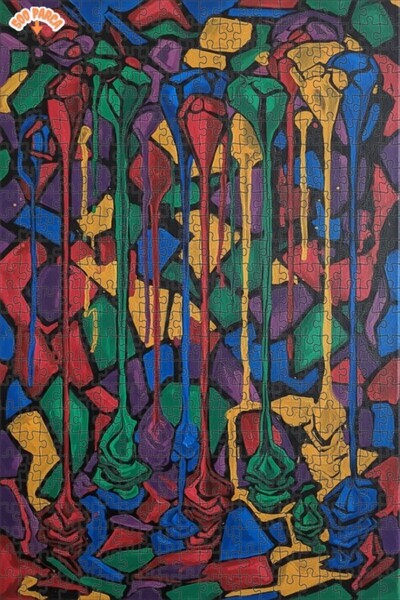 Teona Ahşap لغز خشبي مؤطر ذو طبقتين من Soyut Damla Art، 500 قطعة، مقاس 50x30