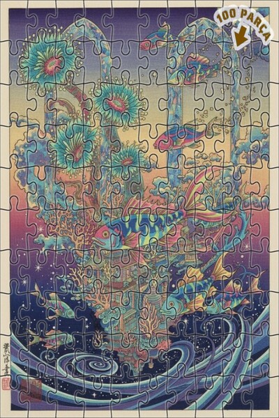 Teona Ahşap لغز خشبي بإطار مزدوج الطابق بمظهر لوحة زيتية لمدينة تحت البحرية ا...