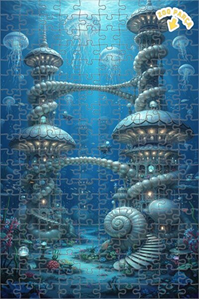 Teona Ahşap لوحة زيتية لمنظر المدينة تحت البحار 200 قطعة مقاس 25x35