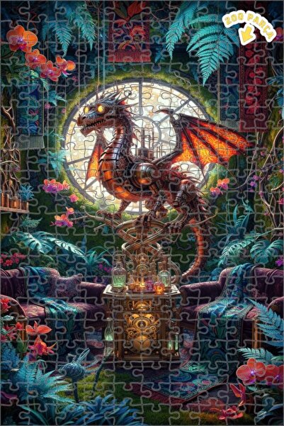 Teona Ahşap لغز خشبي على شكل غابة التنين على طراز ستيمبانك، 200 قطعة، مقاس 25x35