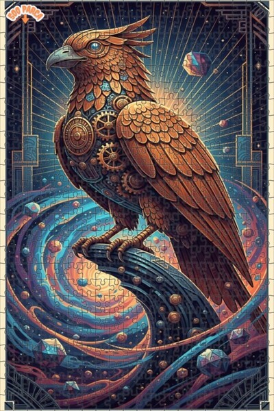 Teona Ahşap لغز خشبي مؤطر ذو طابقين من ميكانيكال وينجز آرت وركس 500 قطعة 50x30