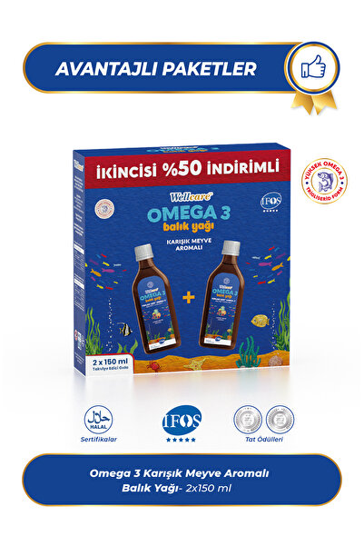 Wellcare Omega 3 Karışık Meyve Set