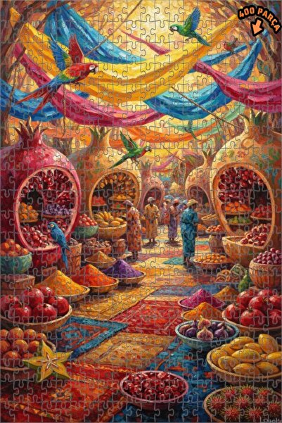 Teona Ahşap لغز فني على شكل طيور استوائية من سوق ماجيكال ماركت، 400 قطعة، مقا...