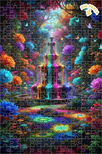 Teona Ahşap لغز خشبي ملون ذو طبقتين من سحر الحديقة السحرية 200 قطعة 25x35