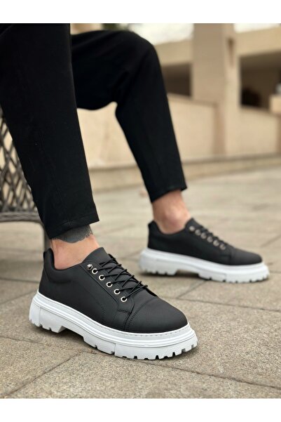 EBRUS TREND Et0245 Black Smart Rubber Lacing High Sole Casual Men's Shoes