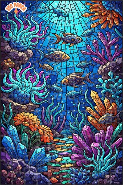 Teona Ahşap لغز خشبي بإطار مزدوج الطبقات بتصميم أسماك كريستالية تحت الماء وفس...