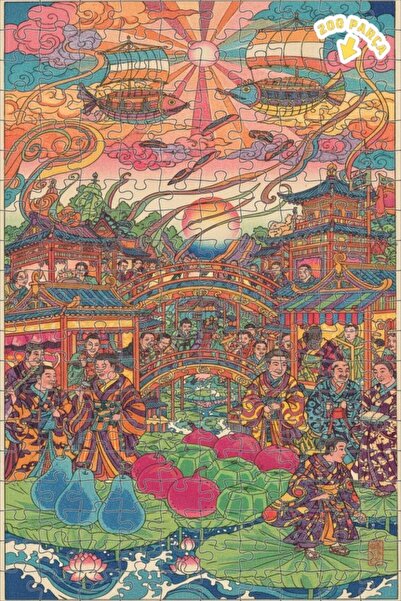 Teona Ahşap لغز خشبي ذو طبقتين على شكل سفن السمك من حكايات الشرق البعيد، 200 ...