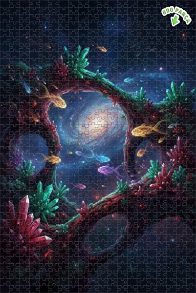 Teona Ahşap لغز خشبي على شكل أسماك كريستالية جالاكتيكية بإطار مزدوج الطبقات 8...