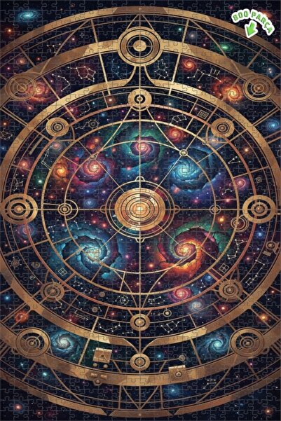 Teona Ahşap لغز فلكي غامض بتصميم لوحة زيتية، لغز خشبي مؤطر بطبقتين 800 قطعة 7...