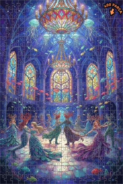 Teona Ahşap لغز خشبي على شكل حورية البحر السحرية ذو طبقتين 400 قطعة 35x35