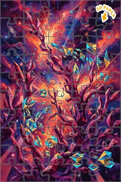 Teona Ahşap ألغاز خشبية مؤطرة بطبقتين بمظهر أمواج الكريستال الكونية، 50 قطعة،...