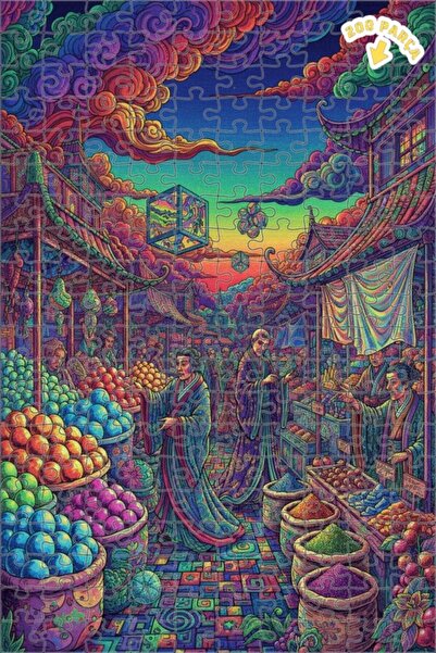 Teona Ahşap لغز خشبي ملون من سوق آسيا مقطوع بالليزر، ذو طبقتين، 200 قطعة، مقا...