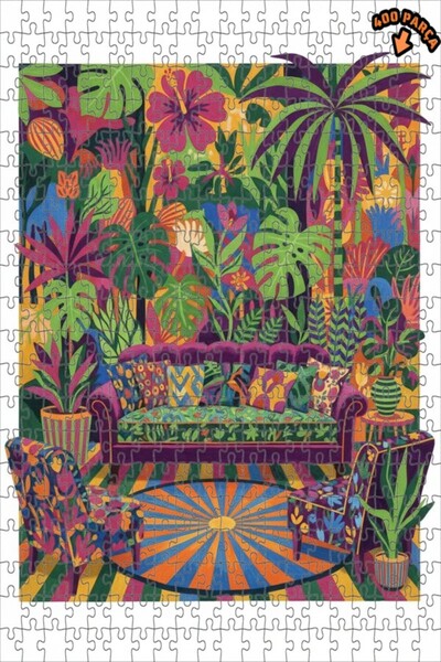 Teona Ahşap لغز خشبي بتصميم لوحة زيتية من سلسلة تروبيك دريم، لغز خشبي مؤطر بط...