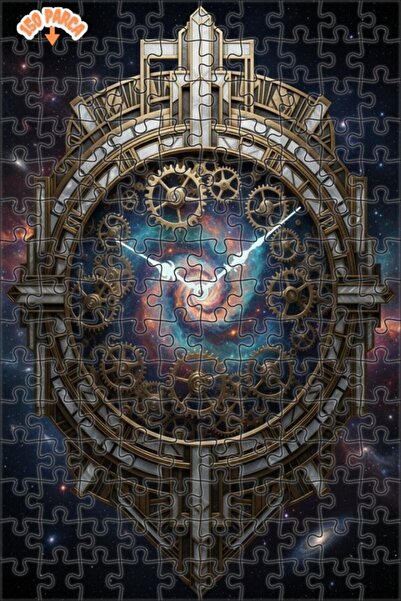 Teona Ahşap Gears of Time Galaxy Art Wooden Puzzle Double Layer Framed Wooden...