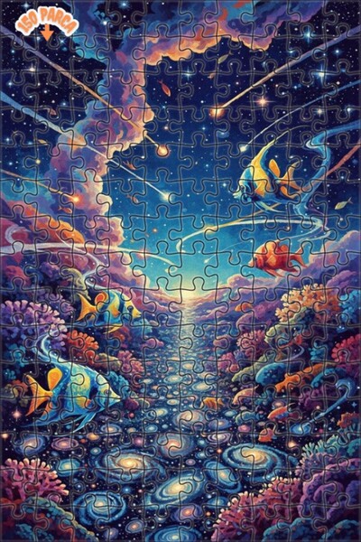 Teona Ahşap لغز فني بتصميم رسم زيتي لمنظر تحت البحر من غالاكتيك سوتيرد تحت ال...