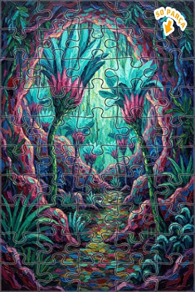 Teona Ahşap لغز خشبي بتصميم رسم زيتي لنسيم الغابة السحرية 50 قطعة 15x25