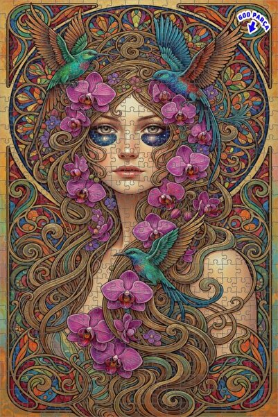 Teona Ahşap ألغاز خشبية ذات طبقتين بإطار ملون بتصميم طيور ملونة تبدو كلوحة زي...