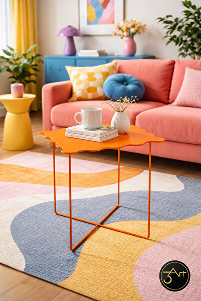 3art Metal Modern Yan Sehpa – Minimal Tasarım Dekoratif Orta Sehpa - Salon & ...