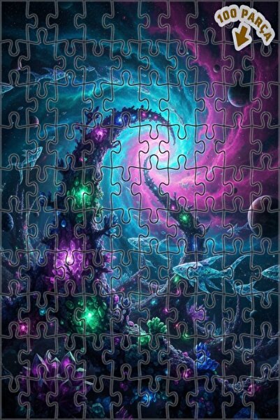 Teona Ahşap لغز فني على شكل حوض أسماك جالاكتيك بتأثيرات فنية زيتية 100 قطعة 2...