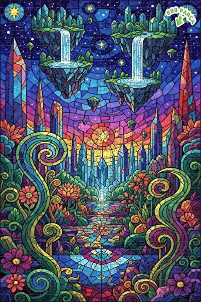 Teona Ahşap ألغاز خشبية رائعة على شكل شلالات كريستالية ذات طبقتين 800 قطعة 70x50