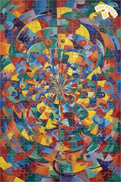 Teona Ahşap لغز خشبي مؤطر ذو طابقين بتصميم تجريدي بمظهر الطلاء الزيتي من دينا...