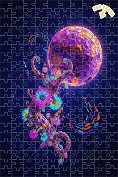 Teona Ahşap لغز فني على شكل شجرة كوكب كريستالي بمظهر الألوان المائية 200 قطعة...