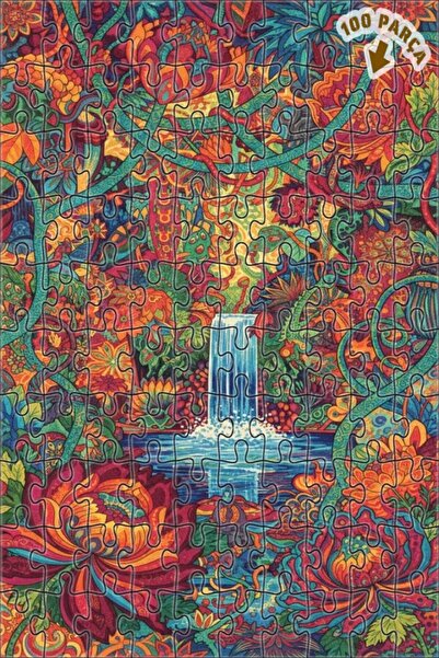 Teona Ahşap شلال الغابة الغامضة ذو الإطار الخشبي ذو الطابقين مع رسم ملون، 100...