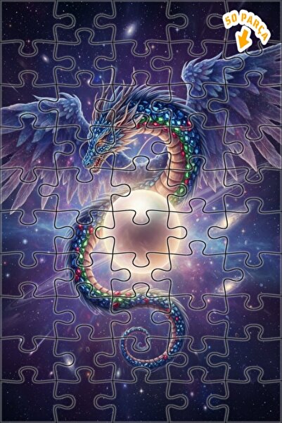 Teona Ahşap لغز خشبي مؤطر ذو طبقتين بتصميم لوحة زيتية لرحلة التنين الكونية، 5...