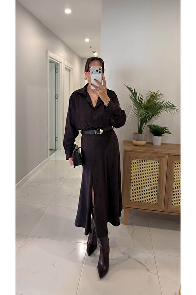 BİRCANÇİL Fusta din piele intoarsa premium Contra Acı Kahve cu centura