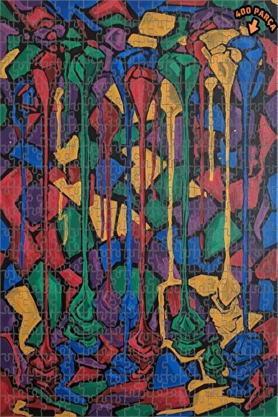 Teona Ahşap لغز خشبي مؤطر ذو طبقتين من Soyut Damla Art، 400 قطعة، 35x35