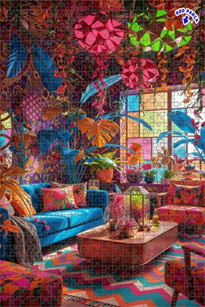 Teona Ahşap لغز خشبي بإطار مزدوج الطبقات من بوهيم رينك كومبوس، 600 قطعة، 50×35