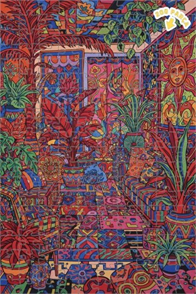 Teona Ahşap لغز خشبي ملون بتصميم غرفة استوائية وملمس زيتوني 200 قطعة 25x35