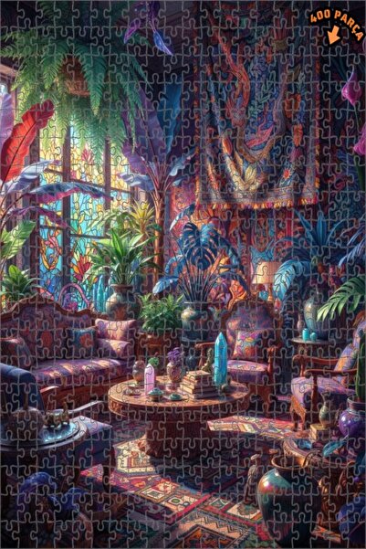 Teona Ahşap لغز خشبي على شكل لوحة زيتية لغرفة استوائية ساحرة 400 قطعة 35x35