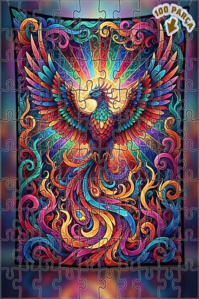 Teona Ahşap لوحة زيتية رائعة لطائر الفينيق الملون، لوحة خشبية مؤطرة بطبقتين، ...