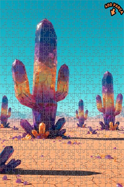 Teona Ahşap لغز خشبي على شكل صبار كريستال فاها ذو طبقتين 400 قطعة 35x35