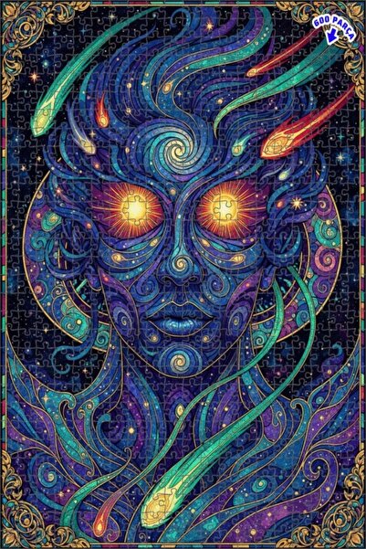 Teona Ahşap لغز خشبي ذو طبقتين على شكل وجه كوني 600 قطعة 50x35