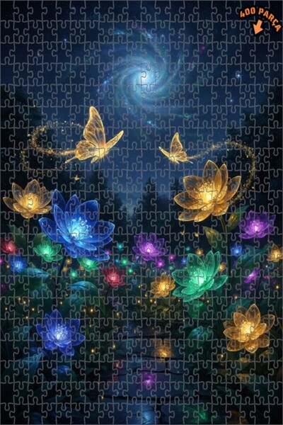 Teona Ahşap زهور وفراشات المجرة السحرية 400 قطعة 35x35