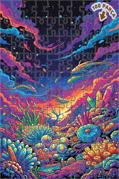 Teona Ahşap لغز خشبي بتصميم عالم أساسي تحت البحر غامض مليء بالأسماك الملونة، ...