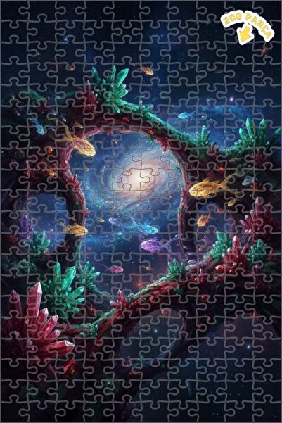 Teona Ahşap لغز خشبي على شكل أسماك كريستالية جالاكتيكية بإطار مزدوج الطبقات 2...