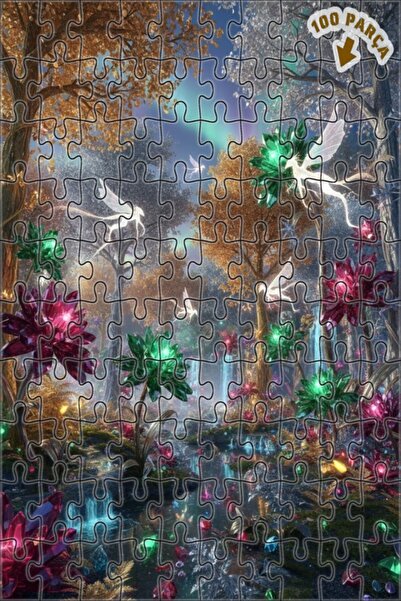 Teona Ahşap لغز خشبي سحري من كريستال فوريست فير تيل، لغز خشبي ذو طبقتين مؤطر،...