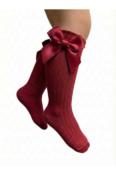 NoNameStore7 Bow socks for girls and babies, 95% cotton, Seamless design