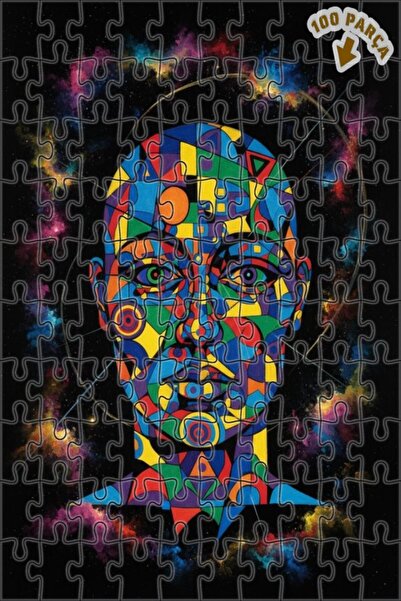 Teona Ahşap لوحة وجه كوزميكية من كافيزيل تبدو كفن حديث، لغز خشبي مؤطر ذو طبقت...