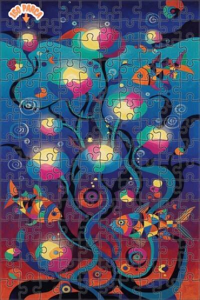 Teona Ahşap لغز خشبي يشبه الرسم الزيتي لعالم الأسماك الملونة الغامض تحت الماء...