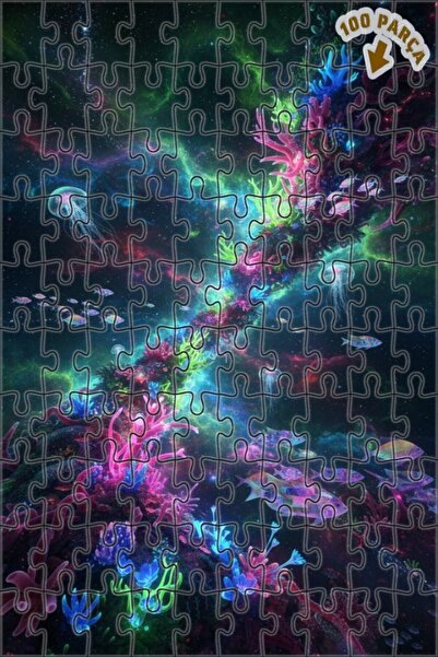 Teona Ahşap لغز الشعاب المرجانية المجرافية وقنديل البحر الفضائي 100 قطعة 25x25