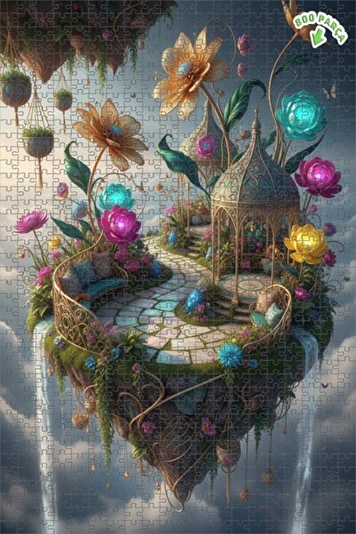 Teona Ahşap لغز خشبي مؤطر ذو طابقين من ماسالي جاردن 800 قطعة 70x50