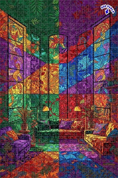 Teona Ahşap لغز خشبي مؤطر من طبقتين من تروبيكال إكزوتيك فايا، 600 قطعة، 50x35 سم