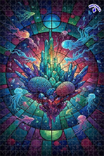 Teona Ahşap لغز خشبي مؤطر ذو طبقتين بتصميم فن قنديل البحر الكريستالي الغامض 6...