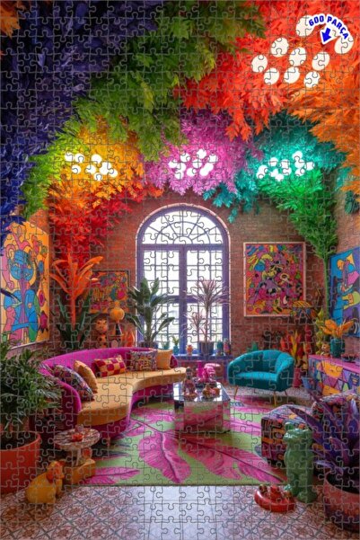 Teona Ahşap لغز خشبي ذو طبقتين من سكاي رينبو يونيفرسال 600 قطعة 50x35